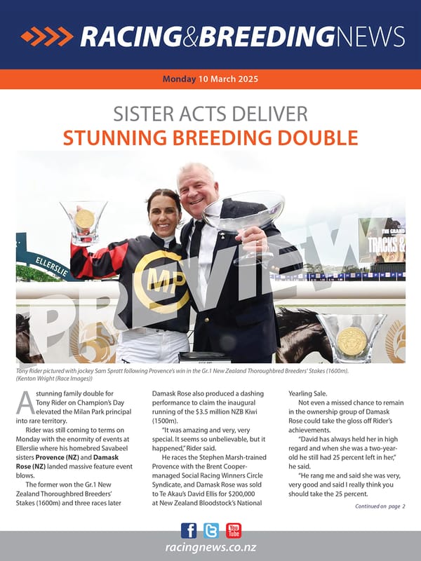 NZ Racing and Breeding News – 10 March 2025