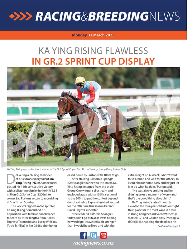 NZ Racing and Breeding News – 31 March 2025