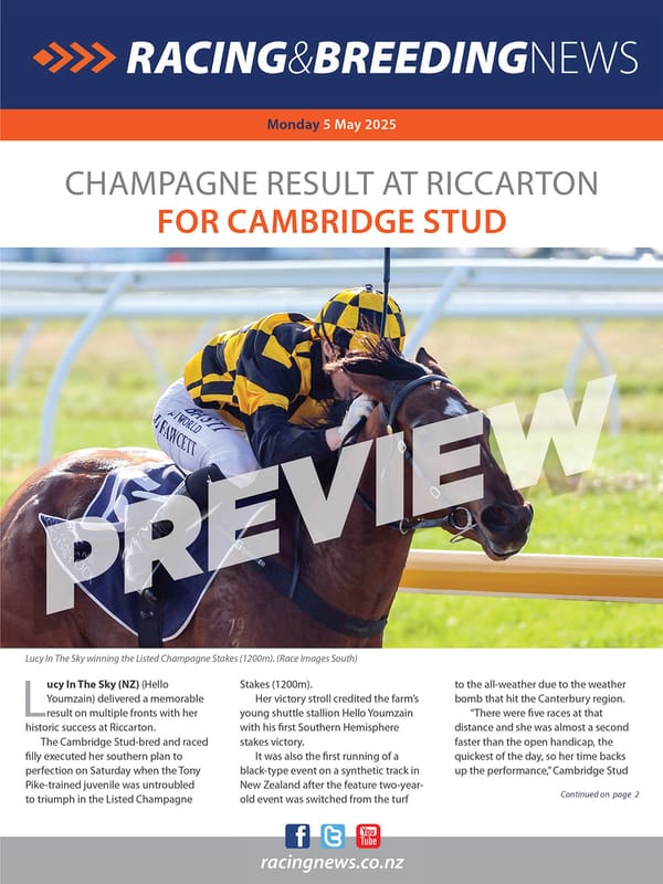 NZ Racing and Breeding News – 05 May 2025