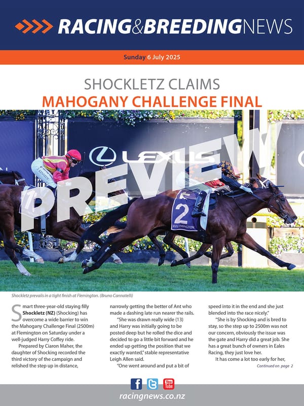 NZ Racing and Breeding News – 06 July 2025